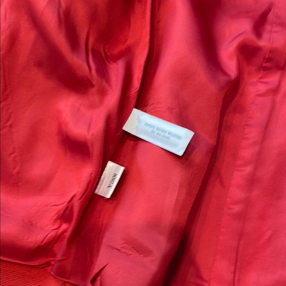 LOFT Orange Pea Coat with Tailored Fit and Prominent Collar - Picture 8 of 9